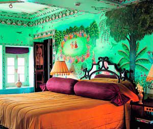 Интерьер спальни в индийском стиле фото картинка.
